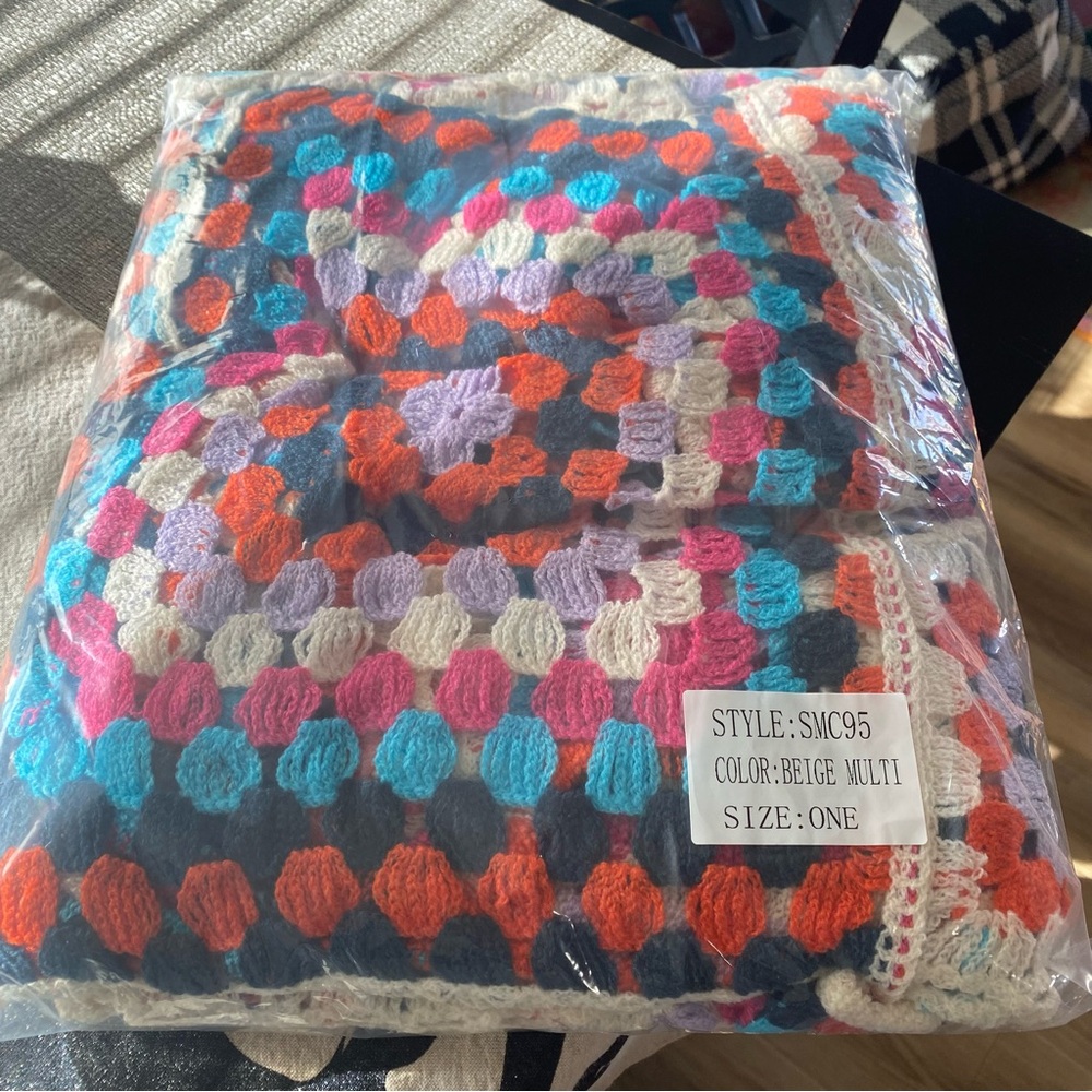 Colorful mosaic crochet cardigan cottagecore granny squares - Picture 3 of 7